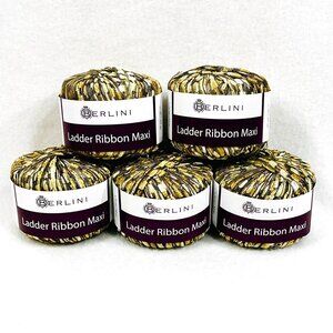 Berlini Ladder Ribbon Maxi Yarn Lot Of 5 - Color 91/Champagne - Made in Ital